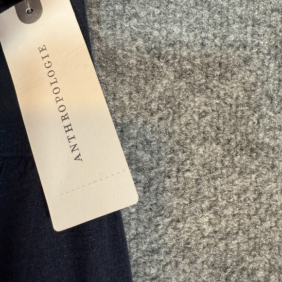 Anthropologie Pants Womens 10 Blue Linen Extended Waist Wide Leg Boho NEW - Picture 8 of 14